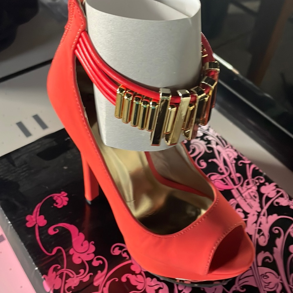 Tangerine color stilettos